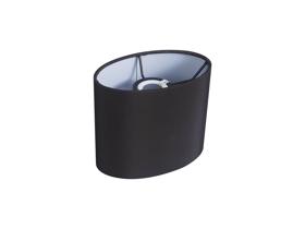 D0733  Serena Oval Faux Silk Fabric Shade Black, White